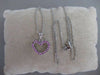 ESTATE PINK SAPPHIRE 14KT WHITE GOLD OPEN HEART PENDANT + CHAIN