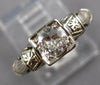 ANTIQUE ART DECO .30CT OLD MINE DIAMOND 18KT WHITE GOLD ENGAGEMENT RING #27193