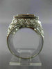 ESTATE LARGE 4.65CT DIAMOND & AAA RUBY 18KT WHITE GOLD 3D SQUARE INVISIBLE RING