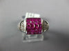 1.65CT DIAMOND & AAA RUBY 18KT WHITE GOLD 3D ROUND & PRINCESS SQUARE MENS RING