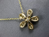 ESTATE LARGE .54CT DIAMOND 14KT YELLOW GOLD 3D CLASSIC FLOWER LOVE NECKLACE