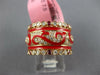 WIDE 1.6CT DIAMOND & AAA RUBY & RED ENAMEL 18KT ROSE GOLD FILIGREE ETERNITY RING