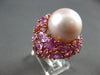 EXTRA LARGE 15.47CT AAA PINK SAPPHIRE & PINK SOUTH SEA PEARL 18KT ROSE GOLD RING