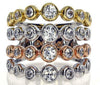 LARGE 1.02CT DIAMOND 18KT TRI COLOR GOLD 3D GRADUATING BEZEL ANNIVERSARY RING