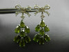 EXTRA LARGE 12.76CT DIAMOND & AAA PERIDOT 14K WHITE GOLD 3D BOW HANGING EARRINGS