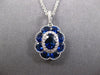 1.65CT DIAMOND & AAA SAPPHIRE 18KT WHITE GOLD FLOWER FILIGREE FLOATING PENDANT