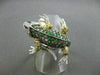 ESTATE 3.03CT FANCY MULTI COLOR DIAMONDS & AAA EMERALD 14KT WHITE GOLD FROG RING