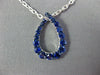 ESTATE .99CT AAA SAPPHIRE 18KT WHITE GOLD 3D OPEN TEAR DROP CLASSIC PENDANT