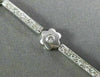 ANTIQUE WIDE 1.16CT DIAMOND 14KT WHITE GOLD MATTE FLOWER TENNIS BRACELET #18276
