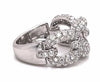 1.6CT DIAMOND 18K WHITE GOLD MULTI ROW SQUARE LOVE KNOT PAST PRESENT FUTURE RING