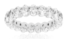 LARGE 4.40CT DIAMOND 14KT WHITE GOLD OVAL SHARED PRONG ETERNITY ANNIVERSARY RING
