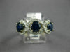 ESTATE 2.1CT DIAMOND & AAA SAPPHIRE 14K YELLOW GOLD THREE STONE ANNIVERSARY RING