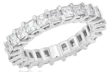 2.70CT DIAMOND 18KT WHITE GOLD ASSCHER CUT SHARE PRONG ETERNITY ANNIVERSARY RING
