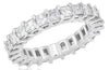 2.70CT DIAMOND 18KT WHITE GOLD ASSCHER CUT SHARE PRONG ETERNITY ANNIVERSARY RING