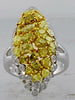 LARGE 3.63CT WHITE & FANCY YELLOW DIAMOND 18KT 2 TONE GOLD MULTI SHAPE FUN RING