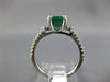 LARGE 1.73CT DIAMOND & AAA EMERALD 14KT WHITE GOLD DOUBLE FLOWER ENGAGEMENT RING