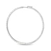 EXTRA LARGE 7CT DIAMOND 14KT WHITE GOLD CLASSIC INSIDE OUT HOOP HANGING EARRINGS