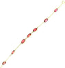 ESTATE 4.76CT AAA RUBY 14KT YELLOW GOLD 3D OVAL BY THE YARD CLASSIC FUN BRACELET