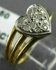 ESTATE .20CT DIAMOND 14KT YELLOW GOLD 3D MULTI ROW PAVE HEART LOVE RING #17221