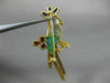 ANTIQUE LARGE 2.75CT MULTI GEM 18KT TWO TONE GOLD 3D HAPPY PARROT BROOCH PIN