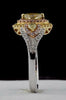 WIDE 1CT WHITE & FANCY YELLOW DIAMOND 18KT 2 TONE GOLD MARQUISE ENGAGEMENT RING