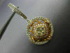 ESTATE LARGE 2.37CT WHITE & FANCY YELLOW DIAMOND 18K 2 TONE GOLD FLOWER EARRINGS