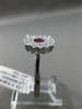 ESTATE LARGE 1.0CT DIAMOND & AAA RUBY 14K WHITE GOLD 3D FILIGREE ENGAGEMENT RING