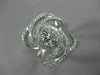 ESTATE EXTRA LARGE 1.90CT DIAMOND 14KT WHITE GOLD 3D OVAL FLOWER LOVE KNOT RING