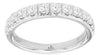 ESTATE .75CT DIAMOND 14KT WHITE GOLD ROUND SEMI BEZEL CHANNEL ANNIVERSARY RING
