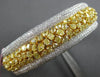 GIA LARGE 17.42CT WHITE & FANCY YELLOW DIAMOND 18K 2 TONE GOLD BANGLE BRACELET