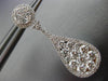 ESTATE LARGE 2.88CT DIAMOND 18K WHITE GOLD 3D CLUSTER TEAR DROP HANGING EARRINGS