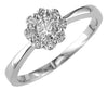 ESTATE .50CT DIAMOND 14KT WHITE GOLD 3D CLASSIC INVISIBLE FLOWER FUN RING