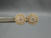 ESTATE .51CT DIAMOND 18KT YELLOW GOLD CLUSTER INVISIBLE HALO EARRING JACKET SET