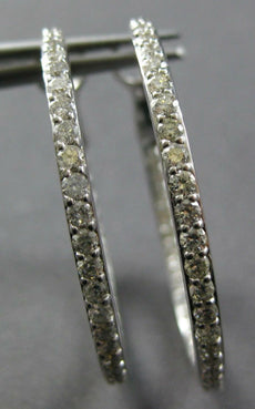1.46CT DIAMOND 14KT WHITE GOLD 3D CLASSIC 2MM INSIDE OUT HOOP HANGING EARRINGS