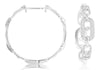 .50CT DIAMOND 14K WHITE GOLD 3D ROUND MULTI OVAL LOVE KNOT HOOP HANGING EARRINGS