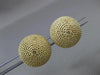 ESTATE LARGE 14KT YELLOW GOLD 3D ROUND MILGRAIN DOME SHAPE CUFF LINKS #21214