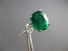 LARGE 5.07CT DIAMOND & AAA EMERALD 14K WHITE 3D GOLD OVAL ENGAGEMENT RING #27151