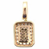 ESTATE .21CT WHITE & PINK DIAMOND 18K WHITE & ROSE GOLD PAVE RECTANGULAR PENDANT