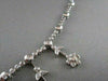 ANTIQUE 2.0CT DIAMOND 18KT WHITE GOLD DROP MULTI FLOWER ETOILE NECKLACE 17" LONG