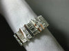 ESTATE WIDE 1.37CT DIAMOND 14K WHITE GOLD CLASSIC 3 ROW WEDDING ANNIVERSARY RING
