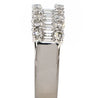 WIDE 1.54CT DIAMOND 18KT WHITE GOLD 3D ROUND & BAGUETTE 3 ROW ANNIVERSARY RING