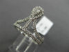 ESTATE WIDE .46CT DIAMOND 18K WHITE GOLD TEAR DROP CLUSTER TRIANGULAR CROWN RING
