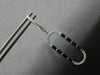 1.33CT DIAMOND & AAA SAPPHIRE 14KT WHITE GOLD BAGUETTE & ROUND HANGING EARRINGS
