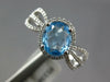1.38CT DIAMOND & AAA BLUE TOPAZ 14KT WHITE GOLD OVAL & ROUND MULTI ROW FUN RING