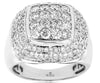 ESTATE LARGE 2.50CT DIAMOND 14KT WHITE GOLD 3D CLASSIC CLUSTER SQUARE MENS RING