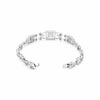 LARGE 4.13CT DIAMOND 18KT WHITE GOLD ROUND & BAGUETTE LOVE KNOT TENNIS BRACELET