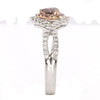 .59CT WHITE & PINK DIAMOND 18K WHITE & ROSE GOLD 3D HEART SHAPE ENGAGEMENT RING