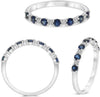 .54CT DIAMOND & AAA SAPPHIRE 14K WHITE GOLD SEMI ETERNITY SHARED PRONG LOVE RING