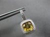 3.22CT DIAMOND & AAA CITRINE 14KT WHITE GOLD CUSHION & ROUND LEVERBACK EARRINGS