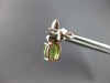 2.64CT DIAMOND & AAA PERIDOT 14KT WHITE GOLD OVAL & ROUND FUN HANGING EARRINGS